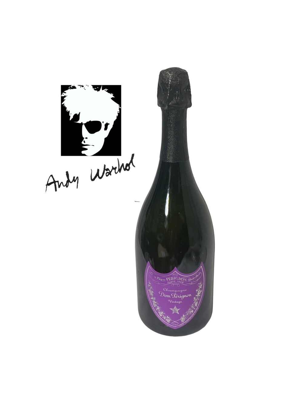 Dom Pérignon Purple Label Decorative Glass Art Bottle
